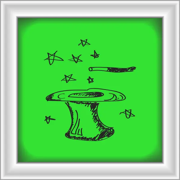 Απλή doodle του ένα μαγικό καπέλο — Διανυσματικό Αρχείο