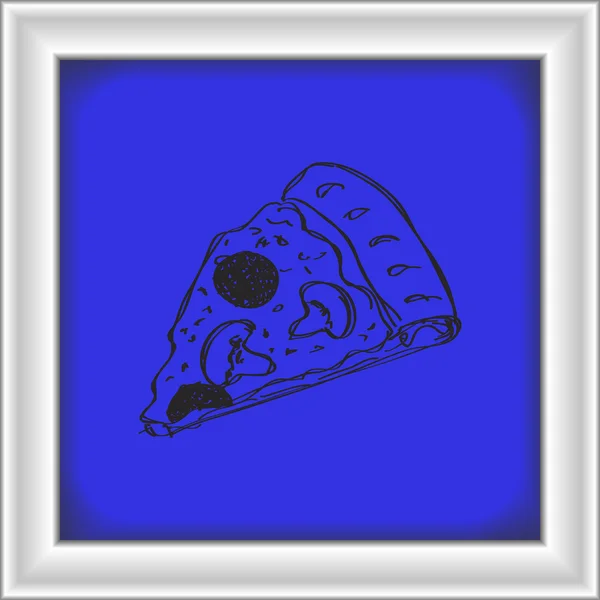 Enkla doodle på en pizza — Stock vektor