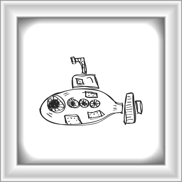 Einfaches Doodle eines U-Boots — Stockvektor