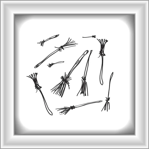 Enkla doodle för vissa Kvastar — Stock vektor