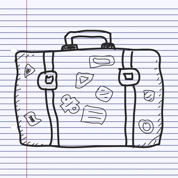 Einfaches Doodle eines Koffers — Stockvektor