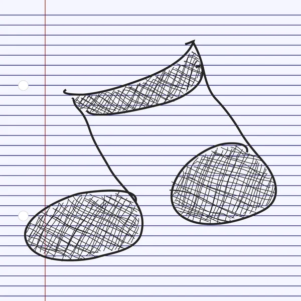 Простые каракули на ноте — стоковый вектор