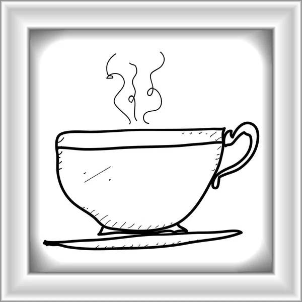 お茶のカップの単純な落書き — ストックベクタ