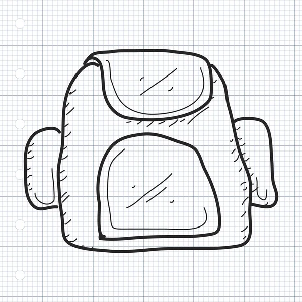 Simple gribouillage d'un sac à dos — Image vectorielle