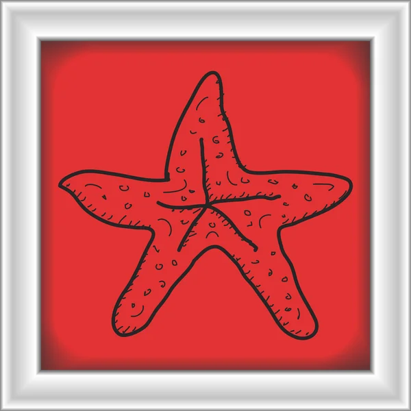 Простые каракули морской звезды — стоковый вектор