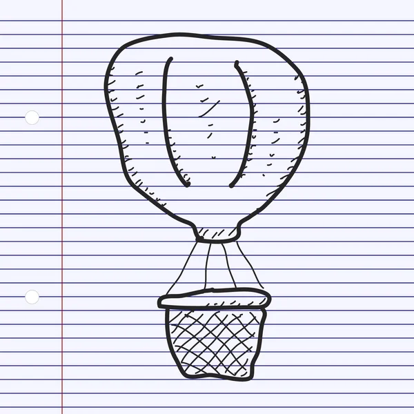 熱気球の単純な落書き — ストックベクタ