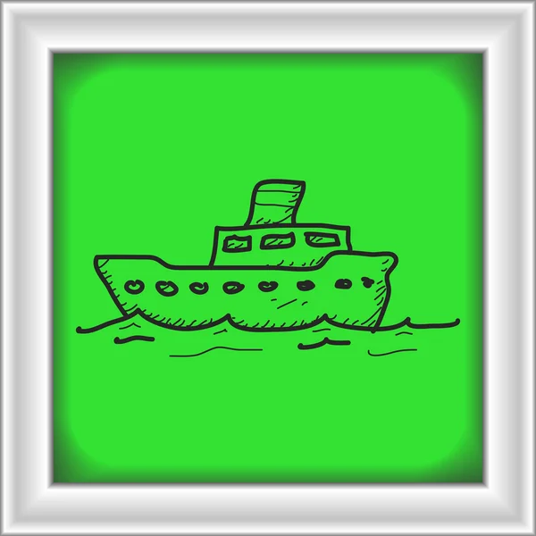 Egyszerű doodle-hajó — Stock Vector