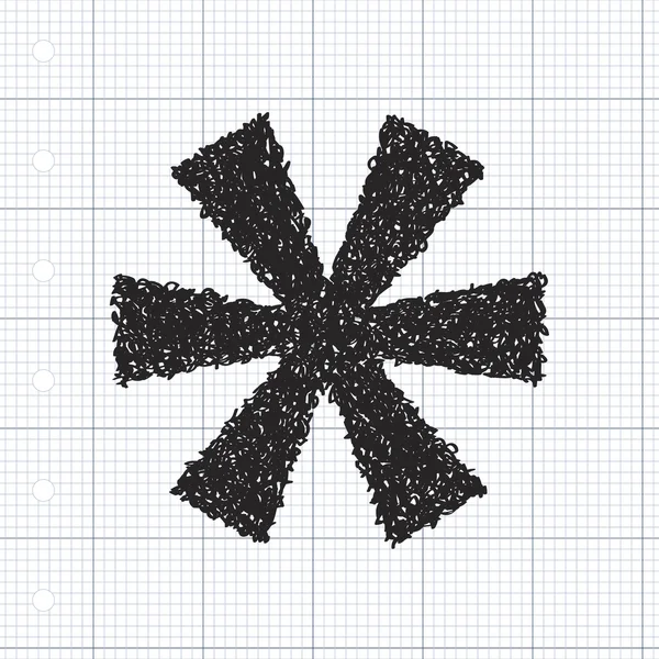 Απλή doodle της με έναν αστερίσκο — Διανυσματικό Αρχείο