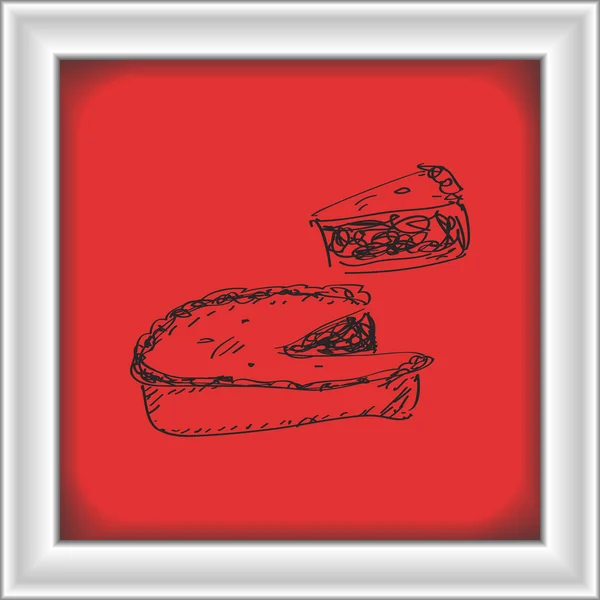 Простые каракули пирога — стоковый вектор