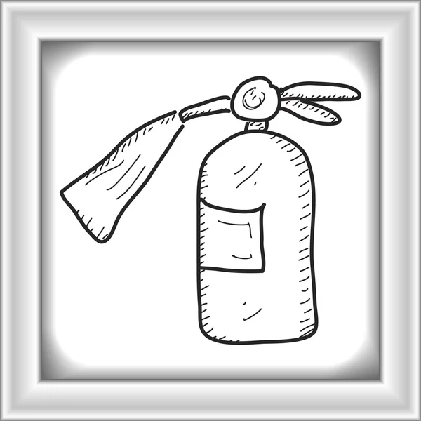 Doodle simples de um extintor de incêndio — Vetor de Stock