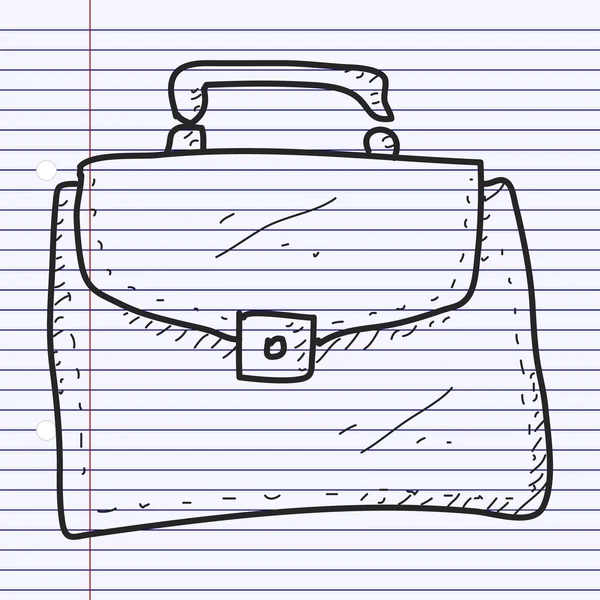 Garabato simple de un maletín — Vector de stock