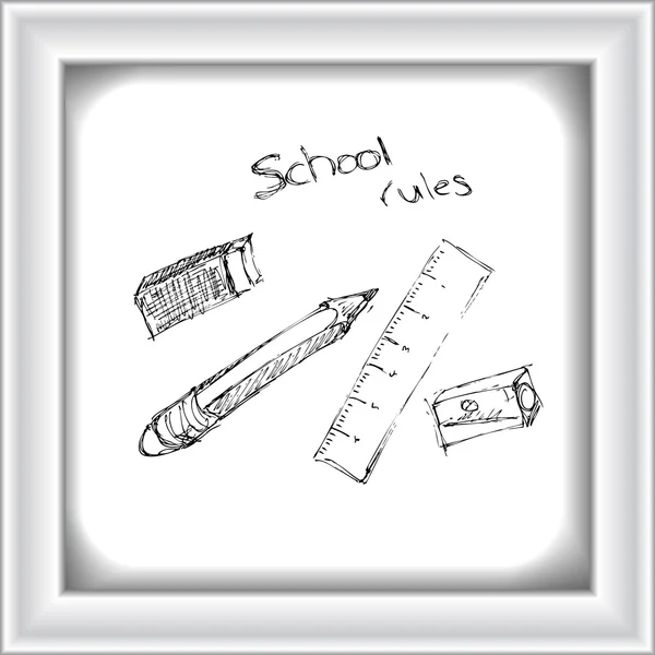 Doodle van sommige school apparatuur — Stockvector