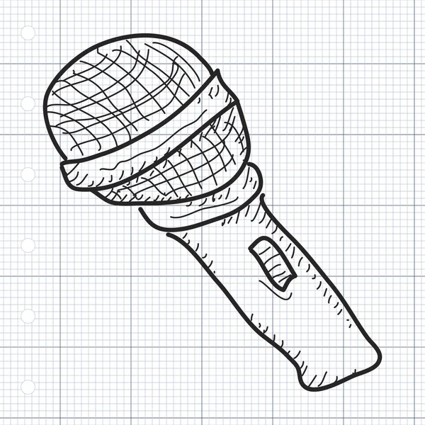 Απλή doodle του ένα μικρόφωνο — Διανυσματικό Αρχείο