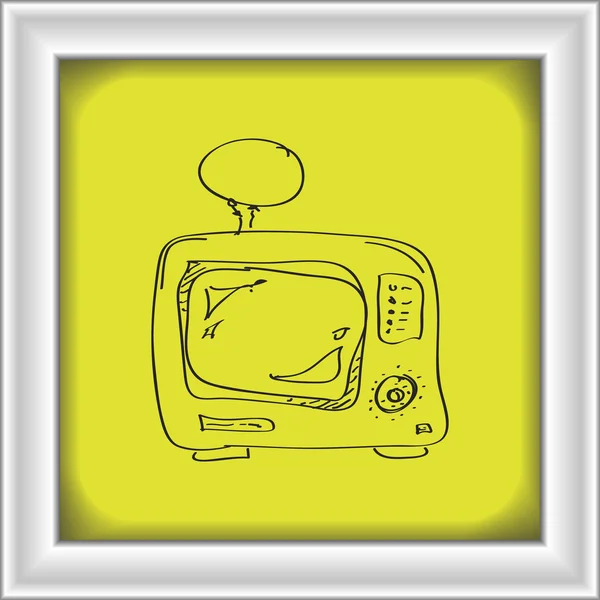 Doodle simples de uma TV —  Vetores de Stock