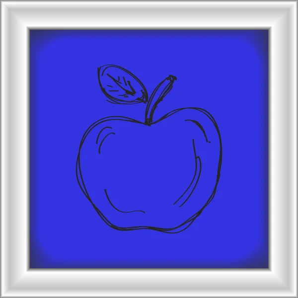 Garabato simple de una manzana — Vector de stock