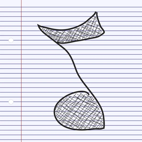 Eenvoudige doodle van een muziek-notitie — Stockvector