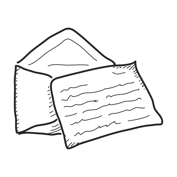 手紙の単純な落書き — ストックベクタ