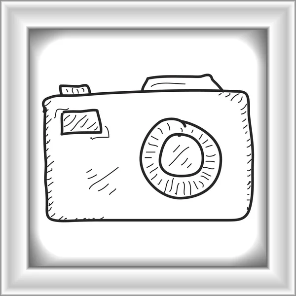 Enkla doodle av en kamera — Stock vektor