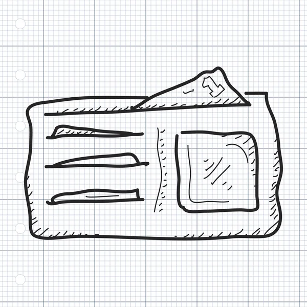 Einfaches Doodle einer Brieftasche — Stockvektor