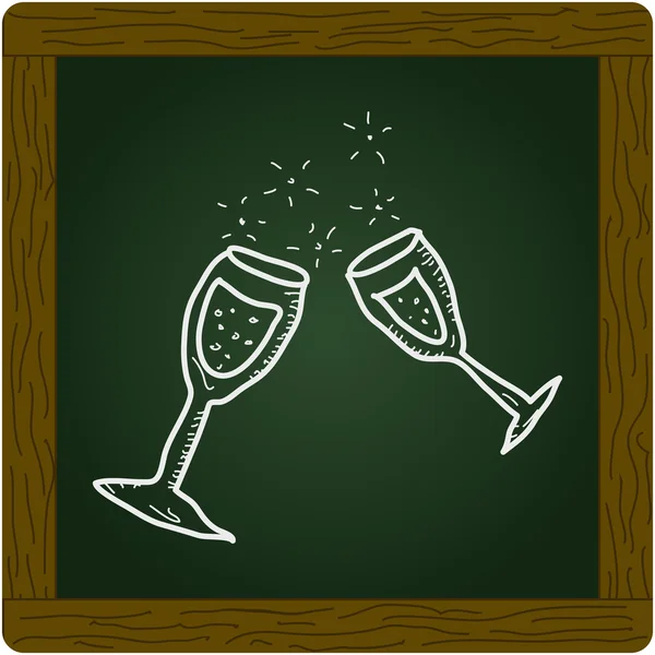 Einfaches Doodle eines Champagnerglases — Stockvektor