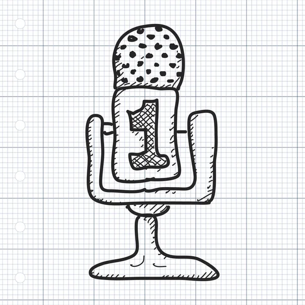Jednoduchý doodle mikrofon — Stockový vektor