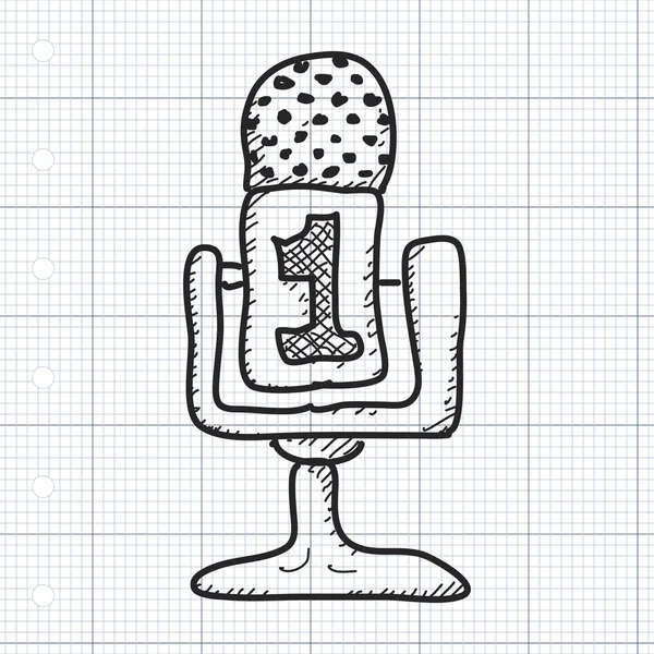 Simple gribouillage d'un microphone — Image vectorielle