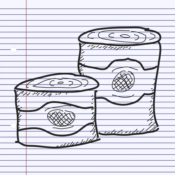 Simple garabato de algunas latas de estaño — Vector de stock