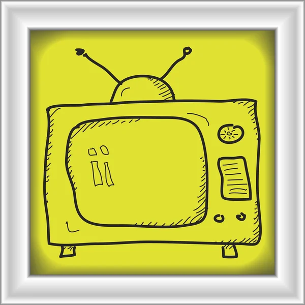 Doodle simples de uma televisão —  Vetores de Stock