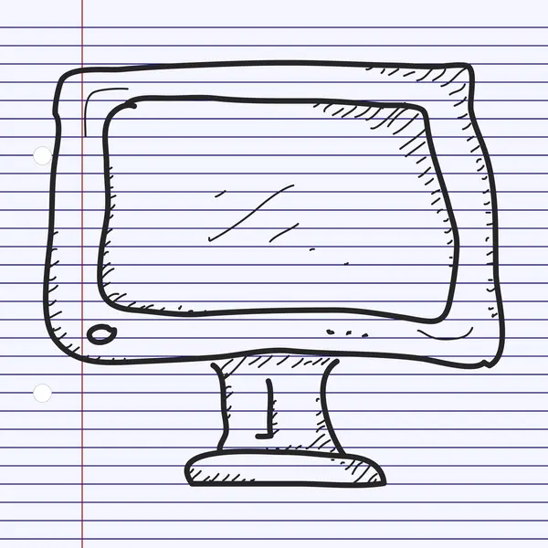 Einfaches Doodle eines Fernsehbildschirms — Stockvektor