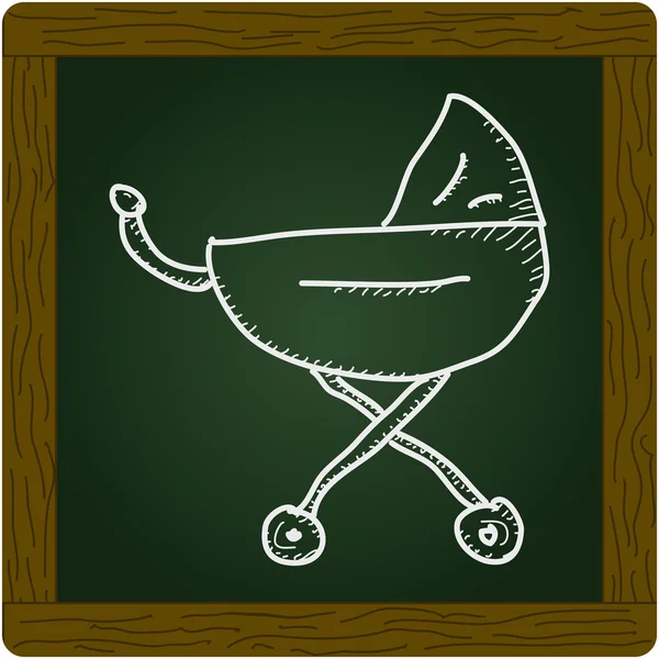 Doodle simples de um carrinho de bebê —  Vetores de Stock