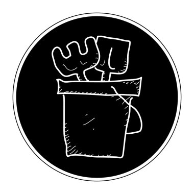 Bir kova ve kürek basit doodle
