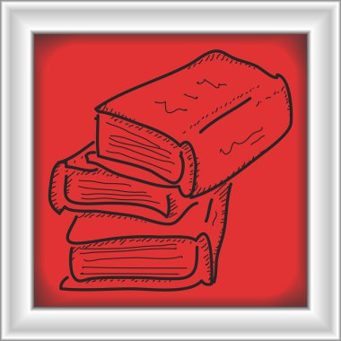 Bir yığın kitap basit doodle