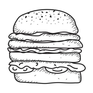 Bir burger basit doodle