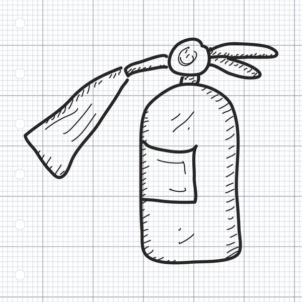 Garabato simple de un extintor de incendios — Vector de stock
