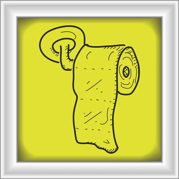 简便的涂鸦的一卷厕纸 — 图库矢量图片