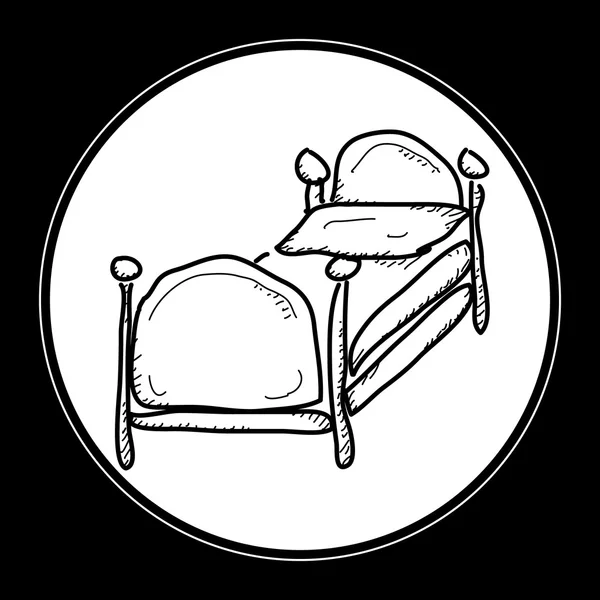 Simple gribouillage d'un lit — Image vectorielle