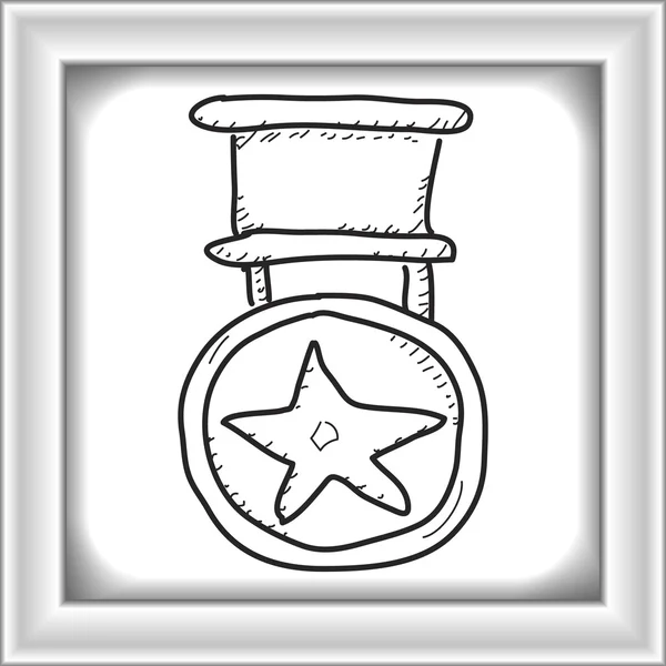 Simple doodle of a medal — Stock Vector