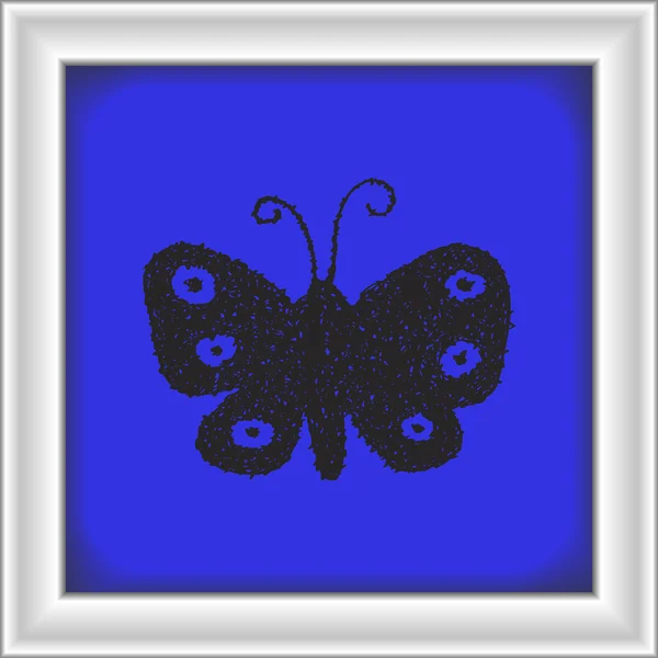 Eenvoudige doodle van een vlinder — Stockvector