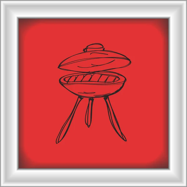 Doodle simplu al unui BBQ — Vector de stoc