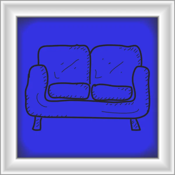 Simple doodle of a sofa — Stock Vector