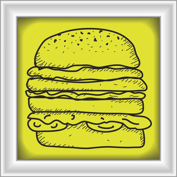 Simple gribouillage d'un hamburger — Image vectorielle