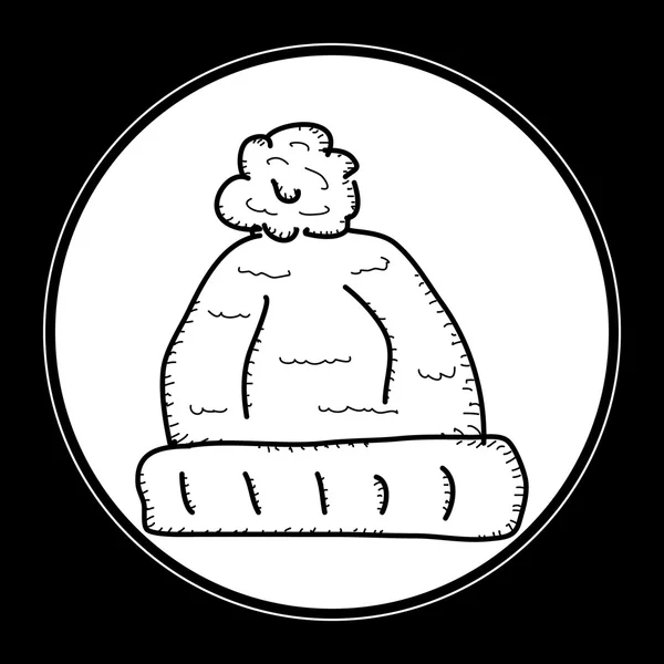 Doodle simples de um chapéu lanoso —  Vetores de Stock