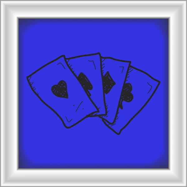 Simple gribouillage de cartes à jouer — Image vectorielle