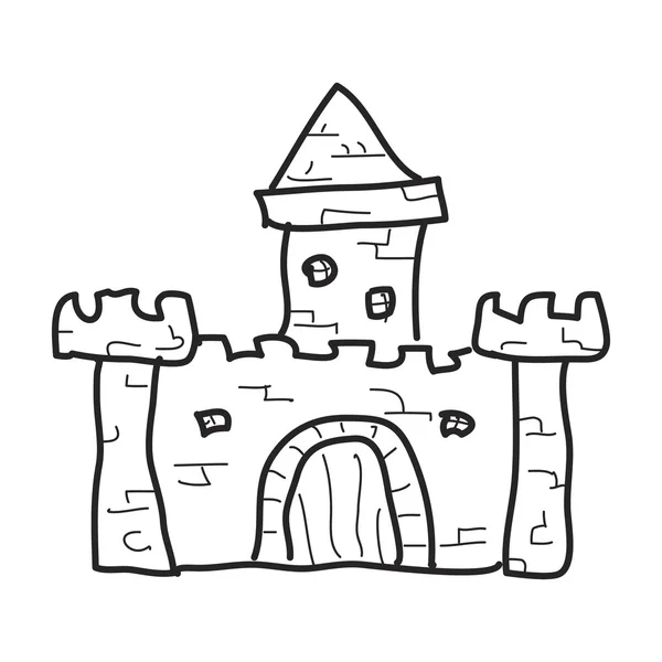 Doodle simples de um castelo — Vetor de Stock