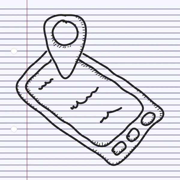 Простой рисунок gps мобильного телефона — стоковый вектор