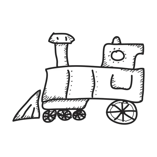 Bir trenin basit doodle — Stok Vektör