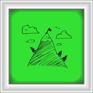 Bir dağın basit doodle