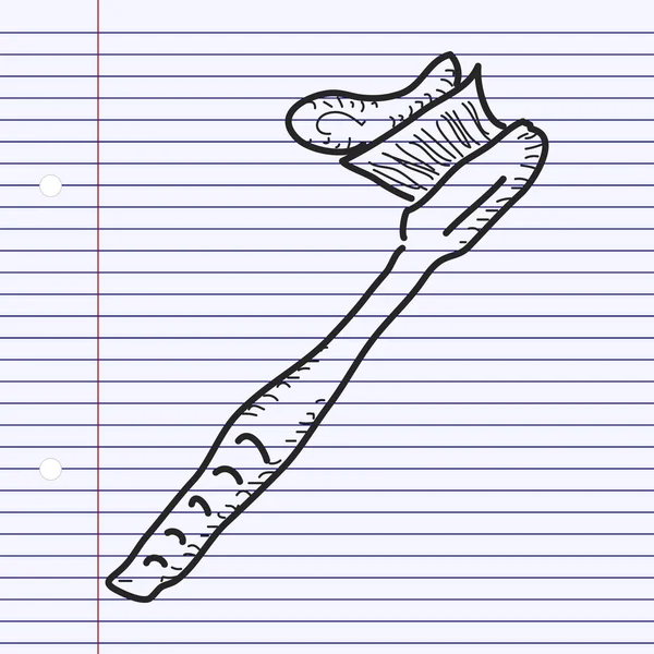 Simple gribouillage d'une brosse à dents — Image vectorielle