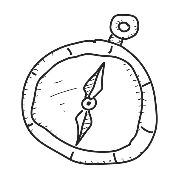 Eenvoudige doodle van een kompas — Stockvector