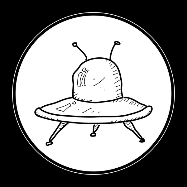 Enkla doodle för en rymdskepp — Stock vektor
